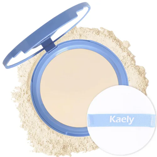 Vista 10 de Polvos compactos de control de aceite para el rostro de Kaely, polvo compacto mate de perfección, maquillaje de acabado duradero a prueba de agua