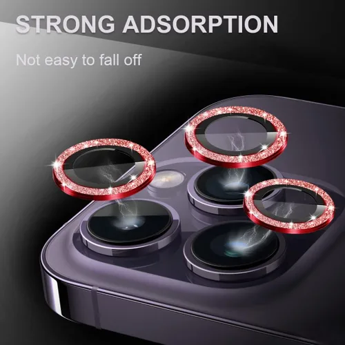 Vista 7 de [3+1] Compatible con iPhone 15 Pro y iPhone 15 Pro Max, protector de lente de cámara de vidrio templado 9H, anillo individual de metal, cobertura