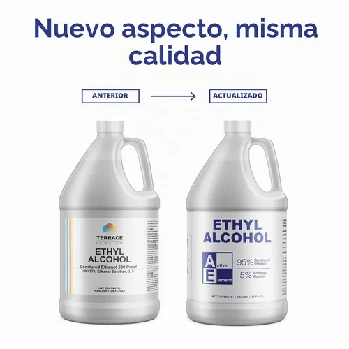 Vista 2 de Alcohol etílico (etanol) 95% desnaturalizado - 1 galón - Disolvente multiusos de alta pureza - Laboratorio, electrónica, diluyente de goma laca