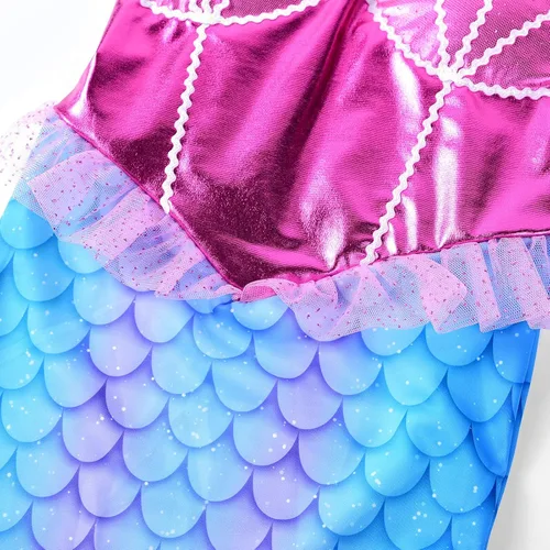 Vista 5 de Ohlover Disfraz de princesa rosa sirena para cosplay