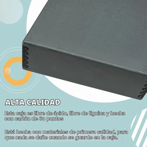 Vista 5 de Golden State Art, Caja de almacenamiento de archivos frontal caída, gris