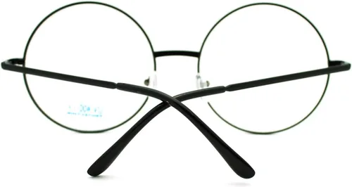 Vista 4 de PASTL Lentes transparentes con marco circular redondo de gran