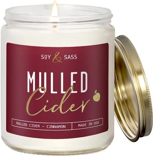 Vista 13 de Vela de canela, velas de otoño, velas de Navidad, vela de soja perfumada de otoño 'Cinnamon Rolls' para el hogar, tarro reutilizable de 9 onzas, 50