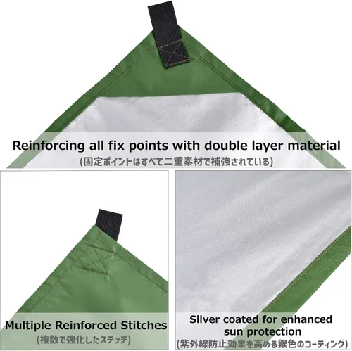 Vista 3 de Azarxis Hamaca de lona para camping, mosca de lluvia, toldo impermeable para tienda de campaña, toldo de tela para picnic para senderismo al aire