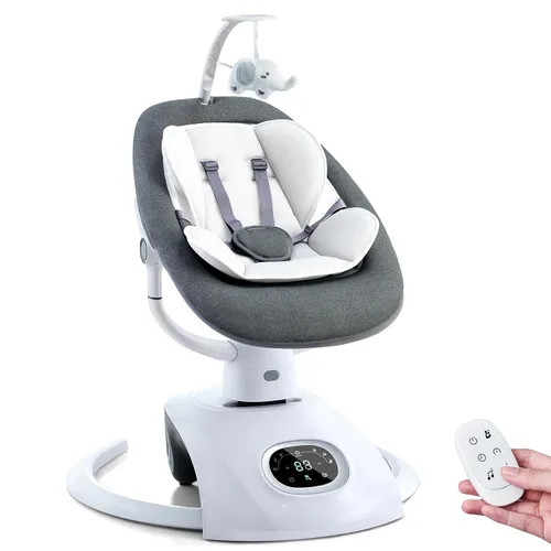 Vista 9 de VaVaSoo - Columpio eléctrico para bebés Mamroo 6 Motion Automatic Newborn para niña y niño regalo con control remoto, 5 velocidades, 13 melodías