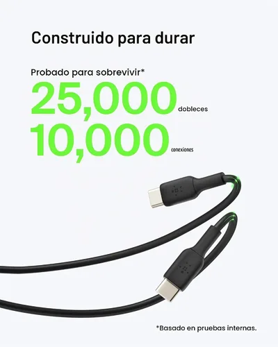 Vista 4 de Belkin Cable USB C a USB A, 3.3 pies, 15 W, cargador tipo C, cable de carga de iPhone para iPhone 16, Galaxy S25, Pixel 9, AirPods, iPad Pro Negro