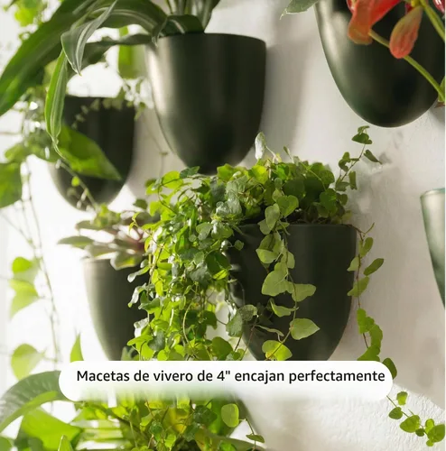 Vista 5 de Make Good PlantPod Luxe - Macetas de pared con riego automático (juego de 6, verde bosque), fáciles de regar e instalar, ligeras, diseña tu propio