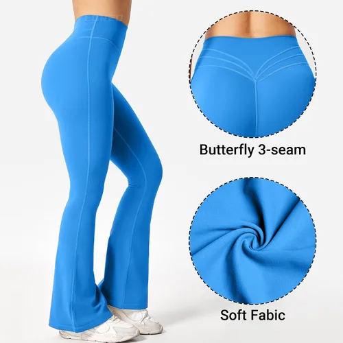 Vista 8 de YEOREO Flare Leggings for Women Lynnie Bell Bottom Yoga Pants High Waisted Tummy Control Bootcut Workout Leggings
