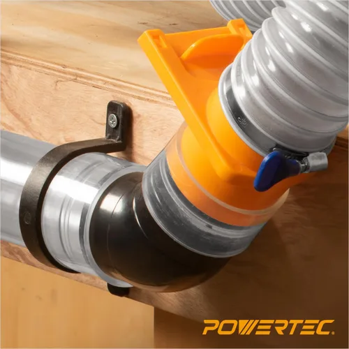 Vista 4 de POWERTEC 70183 4" 45 grados codo - ABS plástico polvo colector conector (negro)