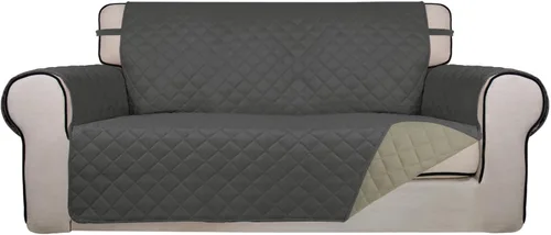 Vista 52 de PureFit - Funda de sofá acolchada reversible, protector de muebles impermeable, funda de sofá lavable con espuma antideslizante y correas elásticas