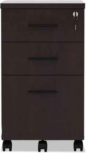 Vista 2 de Alera Archivo de pedestal ALE Valencia Mobile B/B/F, 15 7/8w x 20 1/2d x 28 3/8h, caoba