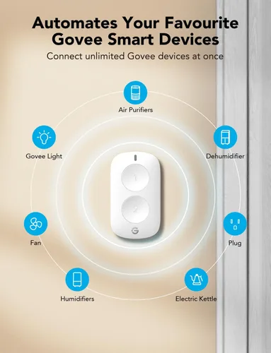 Vista 4 de GoveeLife Interruptor inteligente mini de doble botón, control de grupo para múltiples dispositivos, botón de control inalámbrico versátil