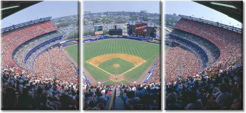 Vista 16 de TUMOVO American Major Baseball - Lienzo decorativo para pared, diseño de estadio de los Bravos, 3 piezas, arte de pared de Filadelfia, cuadros