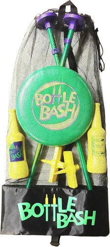 Vista 4 de Bottle Bash Outdoor Flying Disc Game Set – Frisbee Toss Backyard and Beach Game for Family, Adult & Kids - Beersbee & Polish Horseshoes
