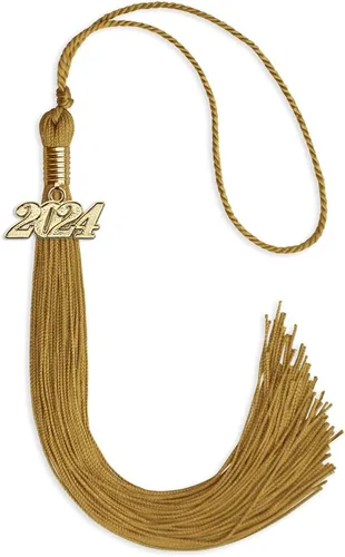 Vista 104 de Endea Graduation - Borla de un solo color con fecha dorada (Oro Antiguo, 2020)