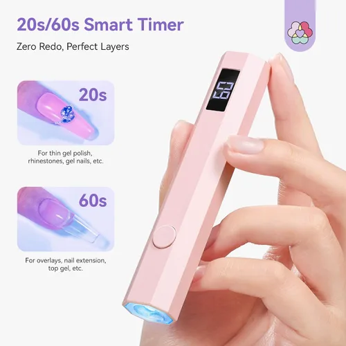 Vista 4 de SAVILAND Luz UV Esencial para Uñas de Gel: Lámpara de Curado Rápido Secador de Uñas con Configuración de Temporizador Dual Pantalla LCD Mini Lámpara