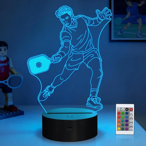 Vista 13 de OkiyiD - Luz nocturna de ilusión 3D con 16 colores cambiantes con control remoto (Estilo 7)