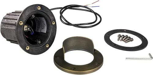 Vista 6 de Luz de pozo de latón de 12 V (parte superior blindada) con bombilla LED MR16 de 5W 2700K