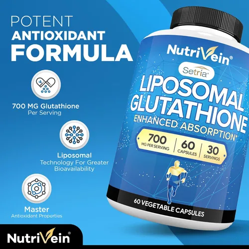 Vista 3 de Nutrivein Suplemento de glutatión liposomal premium, suplemento coreano de Panax ginseng y paquete de suplementos de berberina: glutatión reducido