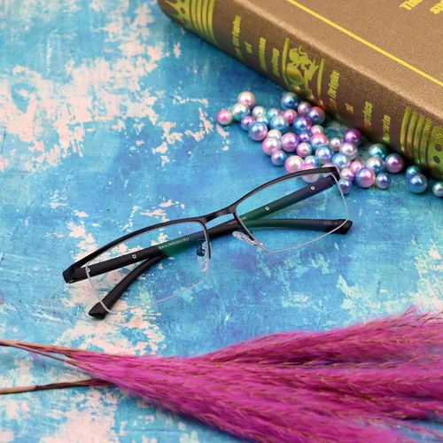 Vista 6 de LifeArt Lentes de lectura sin montura de aleación, lentes de bloqueo de luz azul, antifatiga ocular, anteojos para juegos de computadora, gafas
