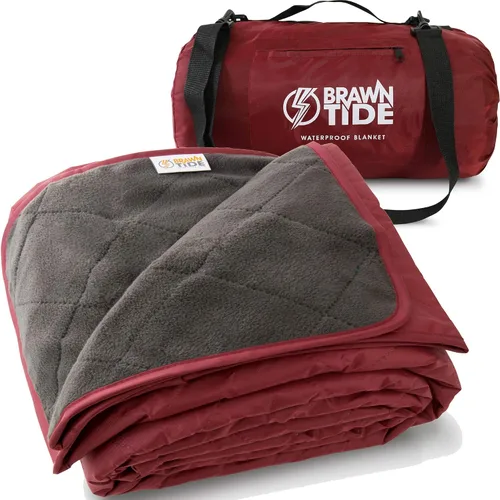 Vista 16 de BRAWNTIDE Manta grande impermeable para exteriores, forro polar extragrueso, cálida, resistente al viento, a prueba de arena, acolchada, 82 x 55