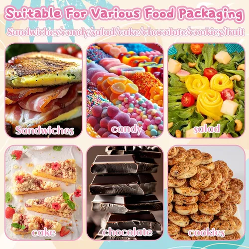 Vista 4 de Haawooky 100 Piezas Recipientes de Comida Cuadrados de Plástico Transparente con Bisagras, Bandeja Desechable tipo Concha para Rebanadas de Pastel