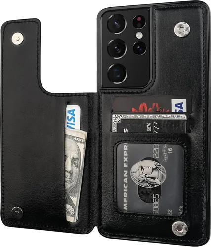 Vista 40 de ONETOP - Funda tipo cartera para Samsung Galaxy S22 con tarjetero, color negro Kickstand,ID/Cash Holder,Case Wallet with Card Slots,Double