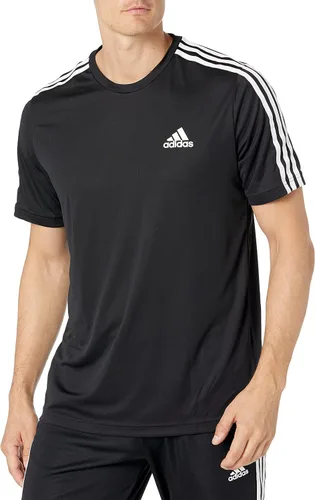 Vista 4 de adidas Aeroready - Camiseta de 3 rayas para hombre, Negro
