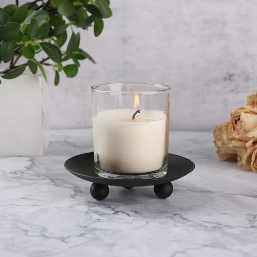 Vista 7 de Portavelas decorativo de hierro negro, juego de 3, soporte de vela para velas LED y cera