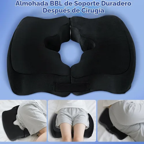 Vista 5 de SAHEYER Cojines para dolor de cama para glúteos, almohada de espuma viscoelástica para alivio de presión de hemorroides con orificio central y corte