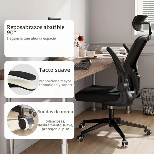 Vista 5 de [Usado] Silla ergonómica de oficina, silla de escritorio ajustable con soporte lumbar