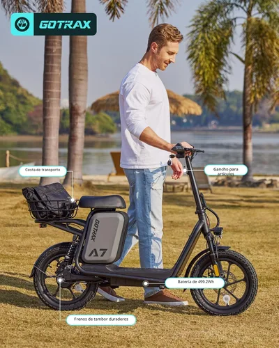 Vista 5 de Gotrax 12"/14"/16" Electric Scooter with Seat for Adults&Teens, Max 25Miles Negro