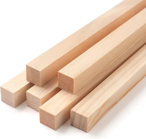 Vista 8 de Tacos de madera para manualidades de 1/2 x 6 pulgadas, 20 varillas cuadradas de madera, palos de madera sin terminar, pequeñas tiras de madera