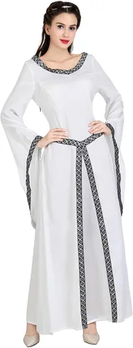 Vista 13 de Kranchungel - Vestidos renacentistas de estilo medieval/irlandés/campesino para mujer; disfraz de hada, para bailes