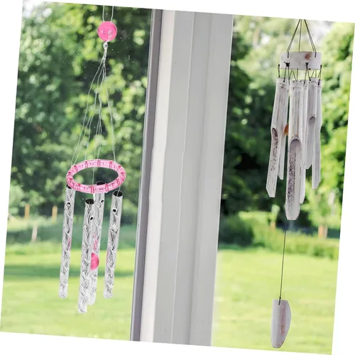 Vista 6 de Mipcase 1 juego de campanillas de viento con tubos y cuentas previamente roscadas para decoración de patio y jardín, actividades divertidas