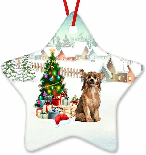 Vista 88 de Prezzy Airedale Terrier - Adorno para decoración de árbol de Navidad, regalos lindos para amantes de los perros, para familiares y amigos, nuevo
