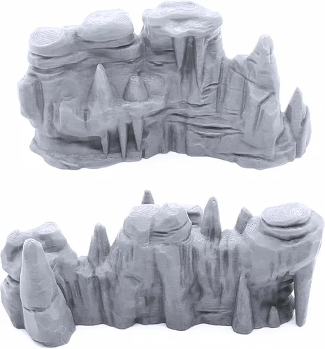 Vista 4 de EnderToys Muros de gruta baja - Paisaje de terreno DND para miniaturas de mesa de 1.102 in Wargame