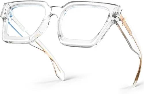 Vista 13 de VISOONE Paquete de 2 Gafas de Bloqueo de Luz Azul con Marco Rectangular y Aspecto Elegante Preppy para Mujeres y Hombres RIVER