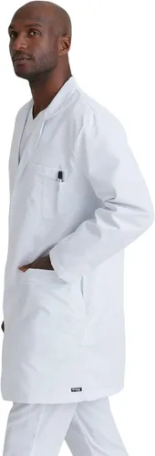 Vista 4 de Barco Grey's Anatomy Scrubs Signature - Noah Professional - Abrigo de laboratorio médico de longitud completa de 4 botones de manga larga de 37
