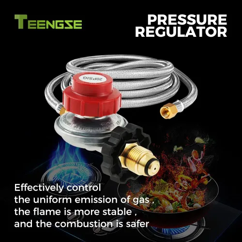 Vista 7 de Válvula reguladora de propano POL 0-20PSI, válvula de servicio de tanque POL LP ajustable de alta presión, NPT de 1/4 pulgadas y conexión macho