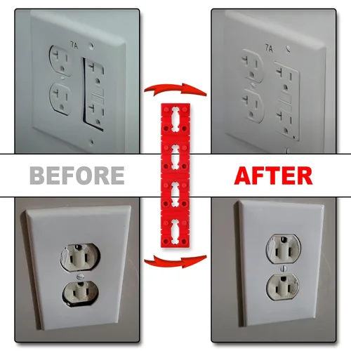 Vista 6 de Espaciadores de Tomacorriente para Caja Eléctrica, RonJea 48 PCS Espaciadores de Interruptor y Receptáculo para Reparar Enchufe de Tomacorriente