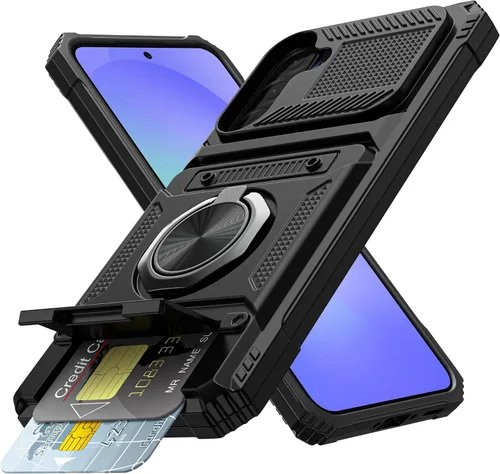Vista 28 de Vofolen Funda tipo cartera para Samsung Galaxy A15 5G con tarjetero negro