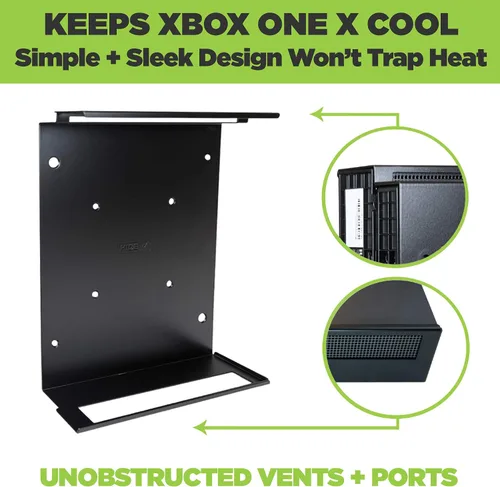 Vista 4 de HIDEit Mounts X1X Bundle, Wall Mounts for Xbox One X and Controllers, Steel Mounts for Xbox One X and Two Controller Mounts to Safely Store Your
