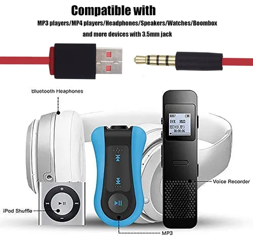 Vista 5 de Cable de carga de estudio USB a 0.138 in, cable de repuesto compatible con auriculares Beats by Dre Studio Wirelessd