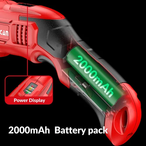 Vista 5 de Tijeras eléctricas para cortar tela, cartón y plástico, tijeras inalámbricas de alta resistencia para manualidades de costura y cartón con 2