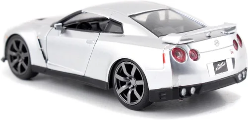 Vista 4 de Jada Fast & Furious 1:32 2009 Brian's Nissan GT-R R35 - Auto fundido a presión, juguetes para niños y adultos (plateado)