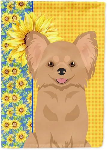 Vista 182 de Caroline's Treasures WDK5313GF Bandera de jardín con diseño de girasoles de verano, color negro y tostado, Airedale Terrier para buzón, bandera