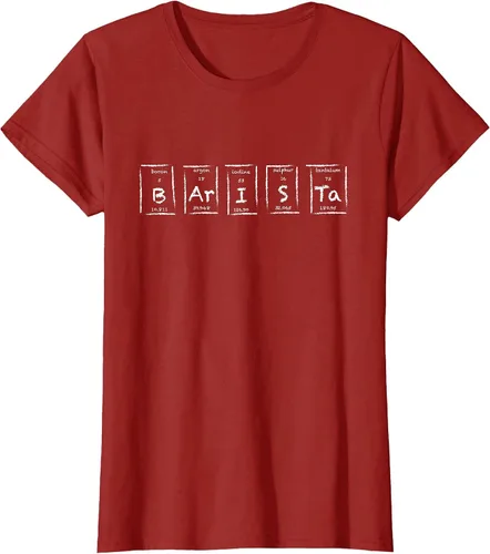 Vista 39 de Barista Espresso Latte Cappuccino Coffee Periodic Table T-Shirt Asphalt Grey