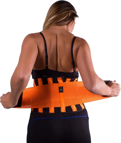 Vista 3 de (MEDIUM - Faja reductora de cintura de neopreno como en la televisión, negro y naranja..
