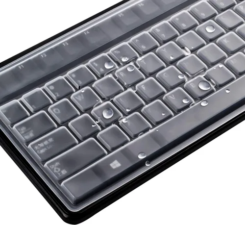 Vista 3 de BronaGrand Paquete de 2 protectores transparentes para teclado de computadora de escritorio para PC 104/107 teclas teclado estándar